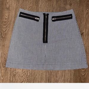 Reformation Black and White Mini Skirt